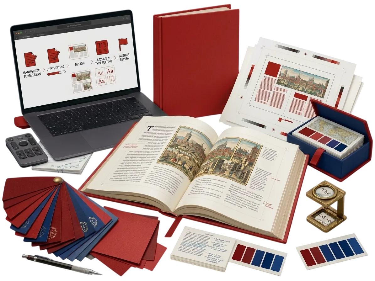A coordinated print, hardback and ebook publishing workflow